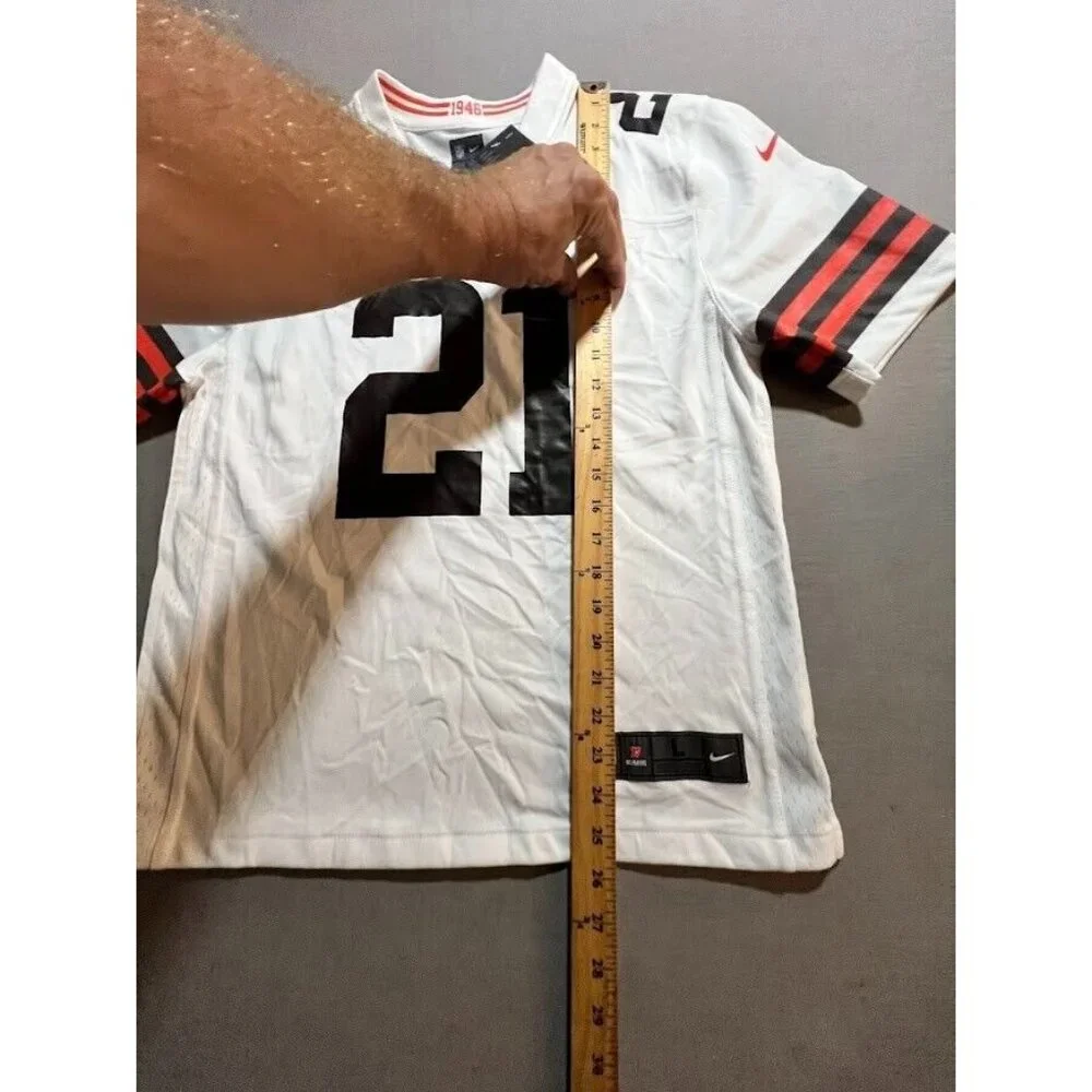 Cleveland‎ Browns Tichy #21 Nike Jersey Boys Large White Short Sleeve Pullover.